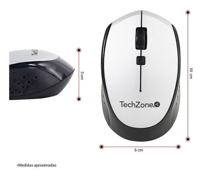 Mouse Techzone Óptico Tz19mou01-ina Usb, 1600dpi Plata