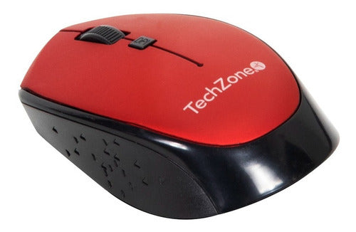Mouse Techzone Tz19mou01-ina, Inalámbrico Usb 1600dpi Rojo