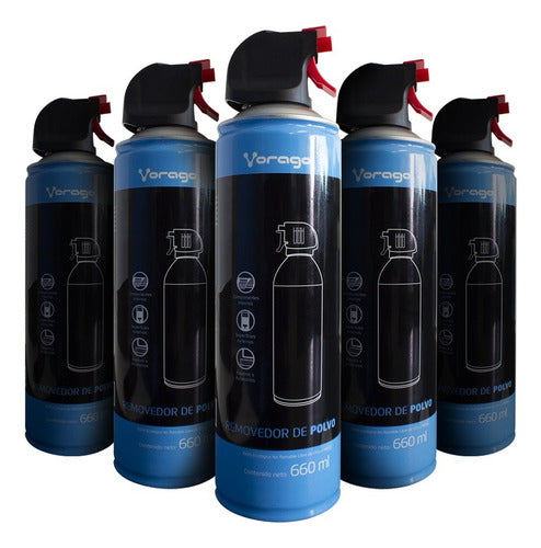 Vorago Aire Comprimido Para Remover Polvo Kit 5 Pzas 660ml