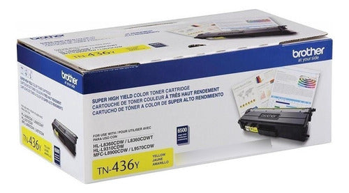 Tóner Brother Tn-436y Alto Rendimiento Amarillo 6500 Páginas