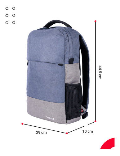Techzone Mochila Nylon/poliéster Tz21lbp07 Laptop 15.6  Azul