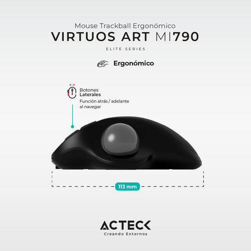 Mouse Ergonómico Acteck Virtuos Art Mi790 Bluetooth, 2400dpi