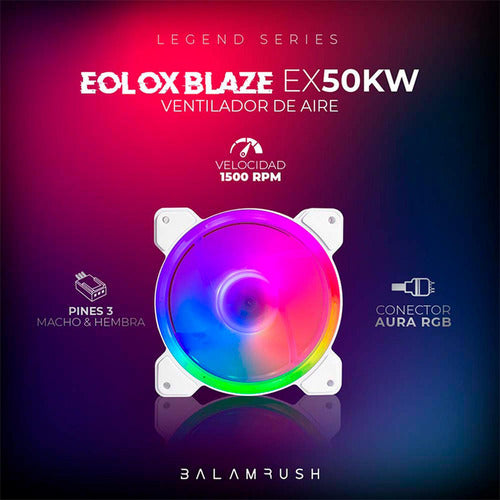 Kit 3 Ventiladores Blanco Balam Rush Eolox Blaze Ex50kw 120m