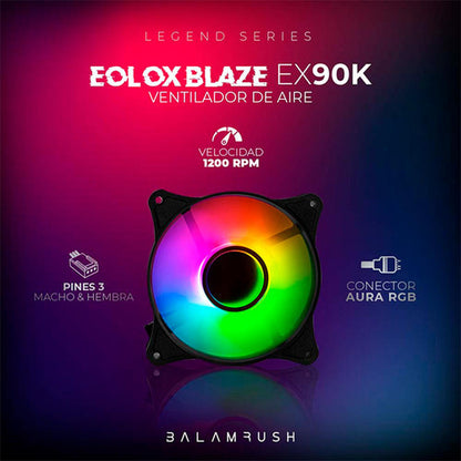 Kit 3 Ventiladores Gamer Balam Rush Eolox Blaze Ex90k 120mm