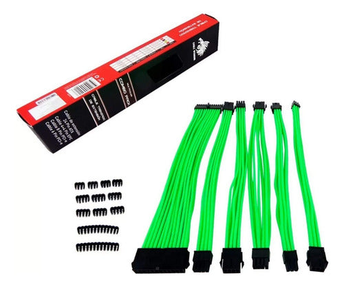 Eagle Warrior Kit De Cables Trenzados Psu, Negro/verde