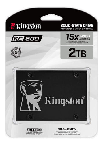Ssd Kingston Kc600 Nand 3d Tlc, 2tb, Sata Iii, 2.5'', 7mm