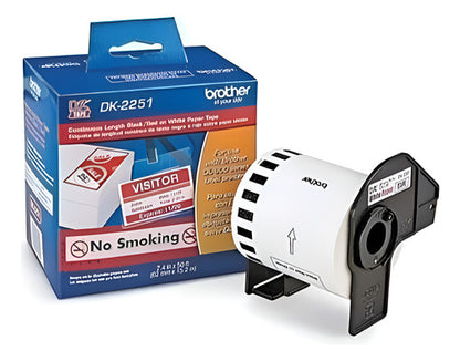 Cinta Brother Dk-2251 Negro Y Rojo Sobre Blanco 6.2cm X15.2m