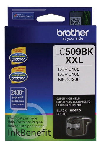 Cartucho Brother Lc-509bk Negro, 2400 Páginas