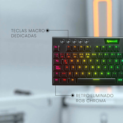 Teclado Mecánico Gamer Redragon Horus K618rgb-wireless-red S