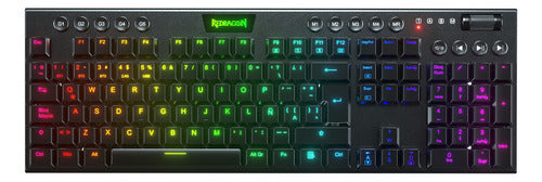 Teclado Mecánico Gamer Redragon Horus K618rgb-wireless-red S