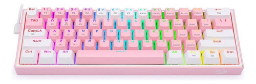 Teclado Mecánico Redragon 60% Fizz Pro K616rgb Pink/white Wl
