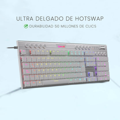 Teclado Mecánico Redragon Horus White Fs K619w-rgb Cableado