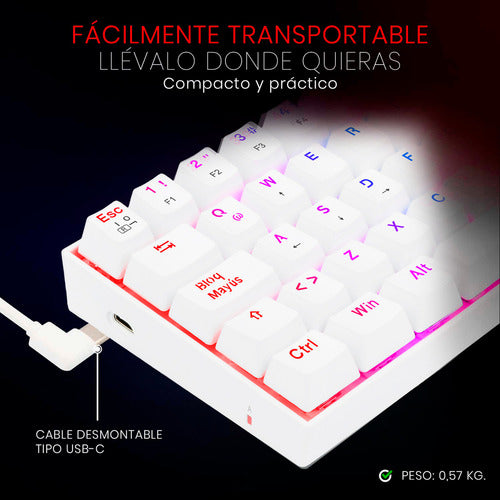 Teclado Mécanico 60% Redragon Dragonborn K630rgb Red Switch