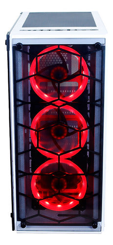 Gabinete Gamer Redragon Wheeljack Blanco Con 3 Abanicos Rgb
