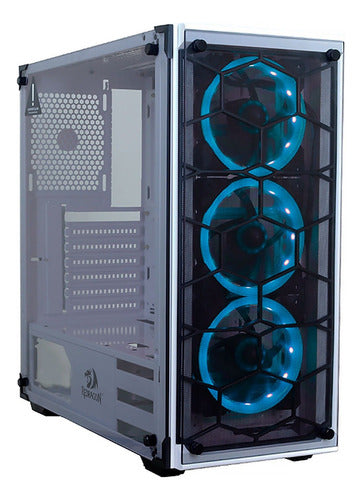 Gabinete Gamer Redragon Wheeljack Blanco Con 3 Abanicos Rgb