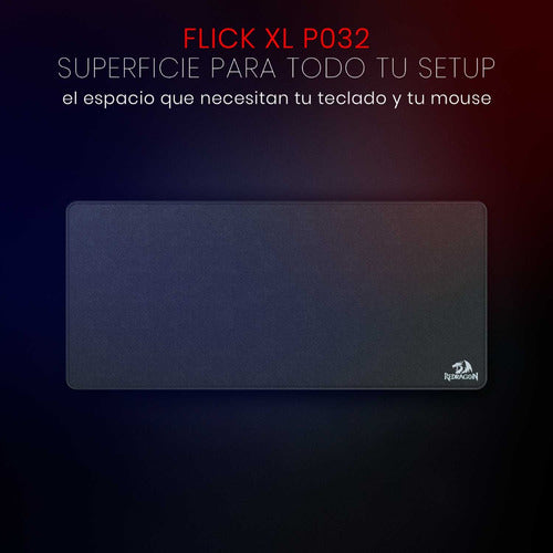 Mousepad Gamer Redragon Flick Xl, 40 X 90cm, 4mm, Negro