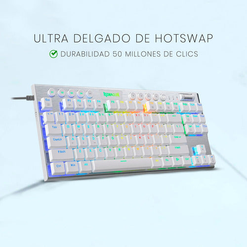 Teclado Mecánico Redragon Horus White K622w-rgb Tkl-español