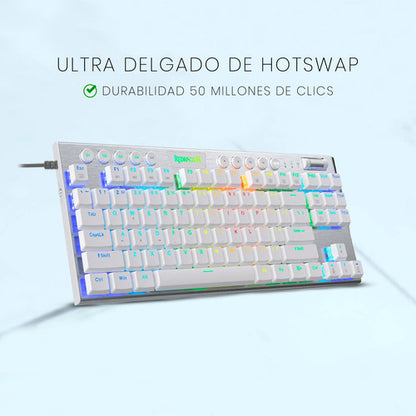 Teclado Mecánico Redragon Horus White K622w-rgb Tkl-español