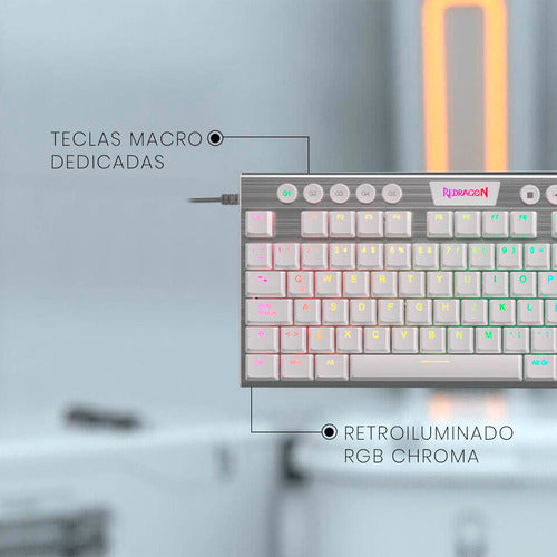 Teclado Mecánico Redragon Horus White K622w-rgb Tkl-español