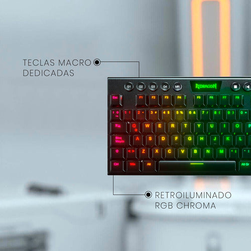 Teclado Mecánico Gamer Redragon Horus K622rgb,tkl Red Switch
