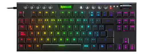 Teclado Mecánico Gamer Redragon Horus K622rgb,tkl Red Switch