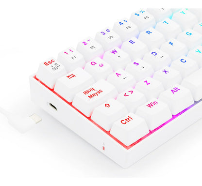 Teclado Gamer Redragon Dragonborn White K630,rgb,brownswitch