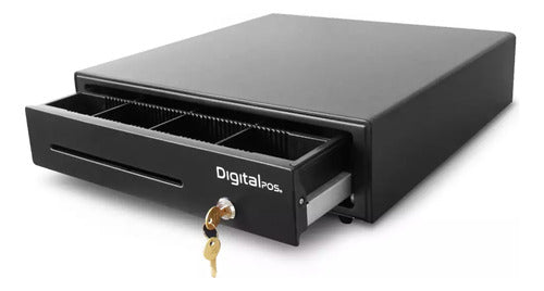 Cajón De Dinero Digital Pos Dig-4101 Con Llave, 6.6kg, Negro