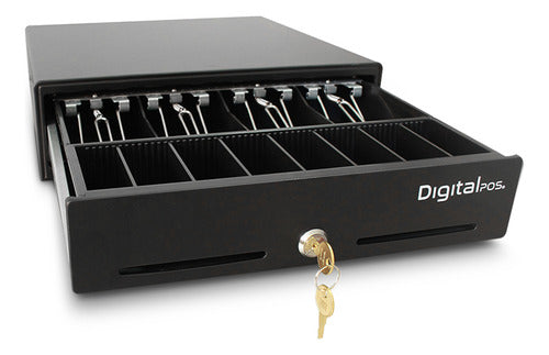 Cajón De Dinero Digital Pos Dig-330 Con Llave, 6.3kg, Negro