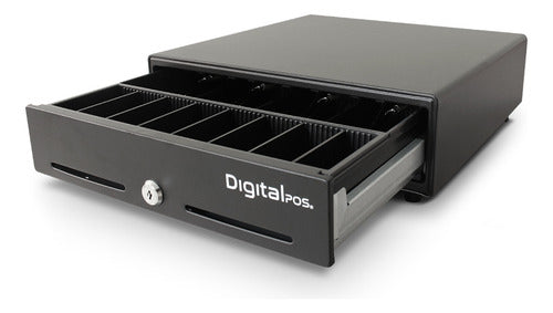 Cajón De Dinero Digital Pos Dig-330 Con Llave, 6.3kg, Negro
