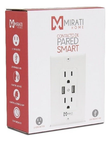 Enchufe De Pared Inteligente Wifi Mirati Home Mcp1 C/2 Usb