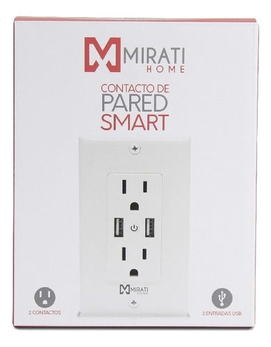 Enchufe De Pared Inteligente Wifi Mirati Home Mcp1 C/2 Usb