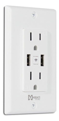 Enchufe De Pared Inteligente Wifi Mirati Home Mcp1 C/2 Usb