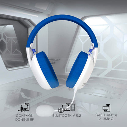 Audífonos Gamer Redragon Ire Pro H848b Bluetooth,azul/blanco