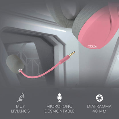 Diadema Gamer Redragon Ire Pro H848 Pink Inalámbrico H848pk