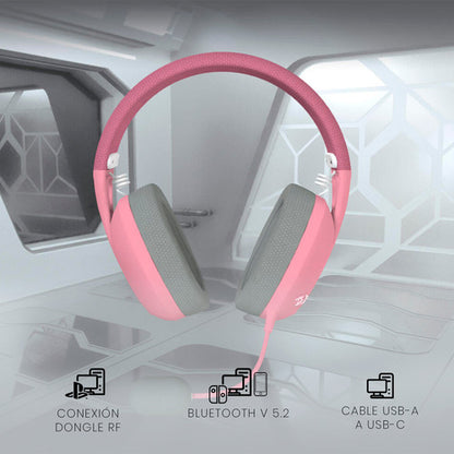 Diadema Gamer Redragon Ire Pro H848 Pink Inalámbrico H848pk