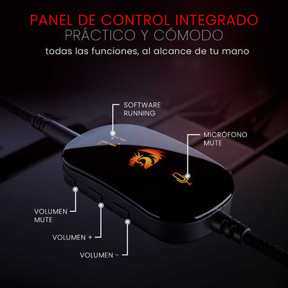 Redragon Audífonos Gamer Icon H520 Alámbrico 2m Negro/rojo