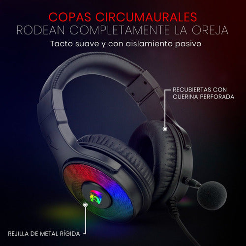 Audífonos Gamer Redragon Pandora H350 Negros Rgb