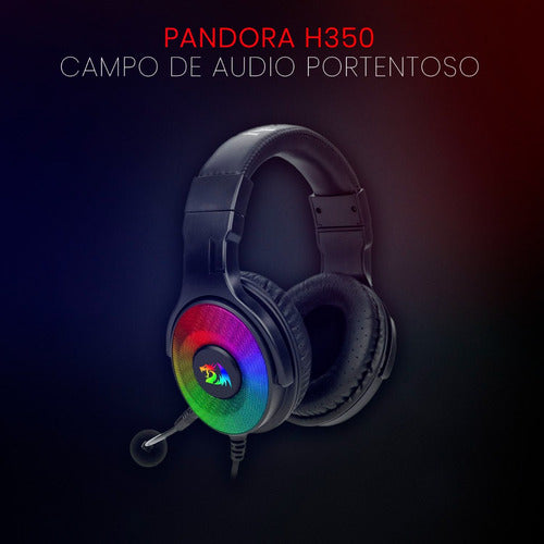 Audífonos Gamer Redragon Pandora H350 Negros Rgb