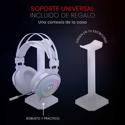 Redragon Audífonos Gamer Micrófono H320w Lamia 2 Usb Blanco