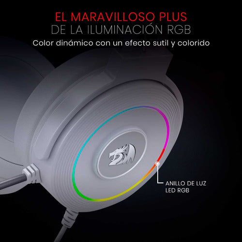 Redragon Audífonos Gamer Micrófono H320w Lamia 2 Usb Blanco