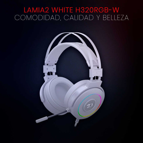 Redragon Audífonos Gamer Micrófono H320w Lamia 2 Usb Blanco