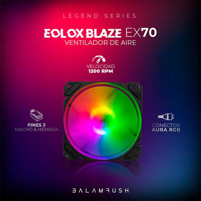 Ventilador Balam Rush Eolox Blaze Ex70 Argb, 120mm, 1200rpm