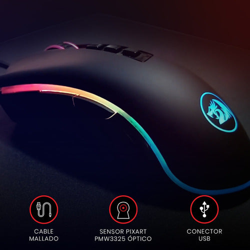 Mouse Gamer Redragon Cobra-chroma M711 Color Negro
