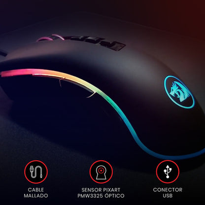 Mouse Gamer Redragon Cobra-chroma M711 Color Negro