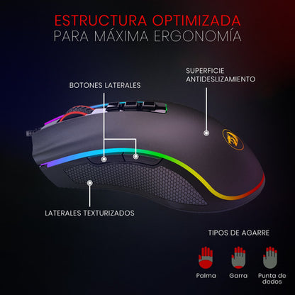 Mouse Gamer Redragon Cobra-chroma M711 Color Negro