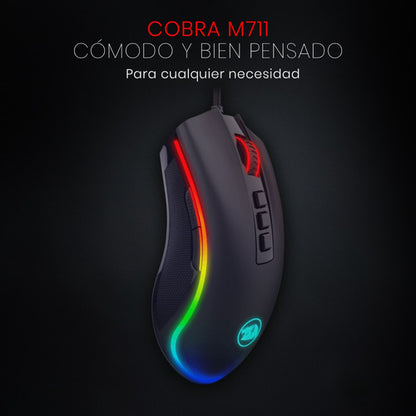 Mouse Gamer Redragon Cobra-chroma M711 Color Negro