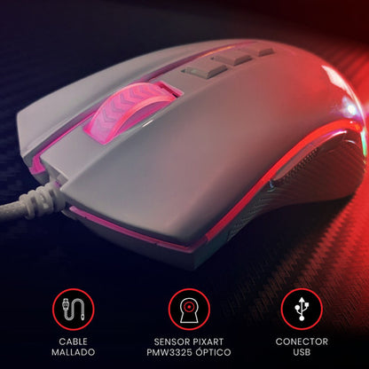 Mouse Gamer Redragon Óptico Cobra M711 Usb A, 5000dpi Blanco