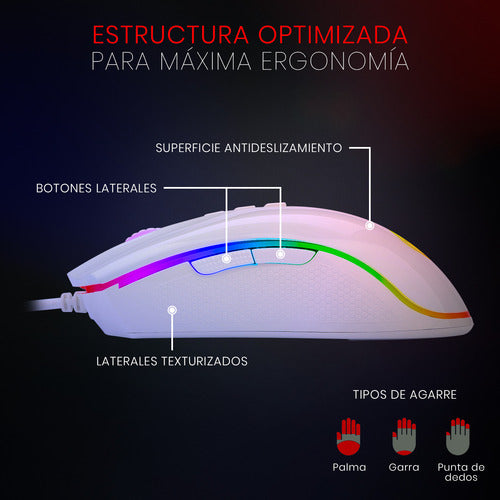 Mouse Gamer Redragon Óptico Cobra M711 Usb A, 5000dpi Blanco