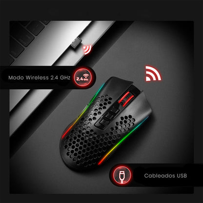 Storm Pro:  Wireless/alambrico + Dpi 100-16,000 + 8 Bot Rgb