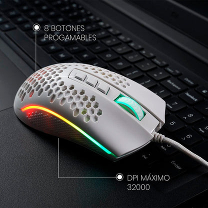 Mouse Gamer Redragon Óptico Rgb Storm Elite M988 Usb Blanco
